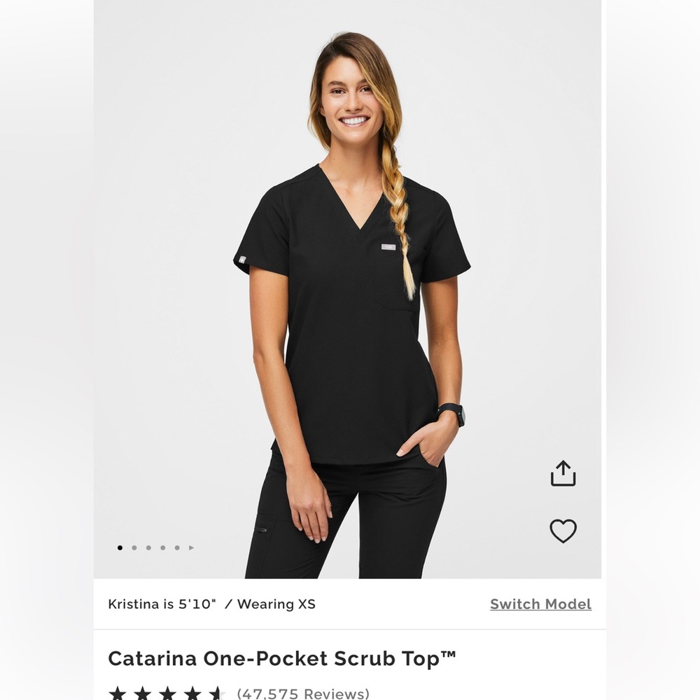 Catarina one-pocket scrub top